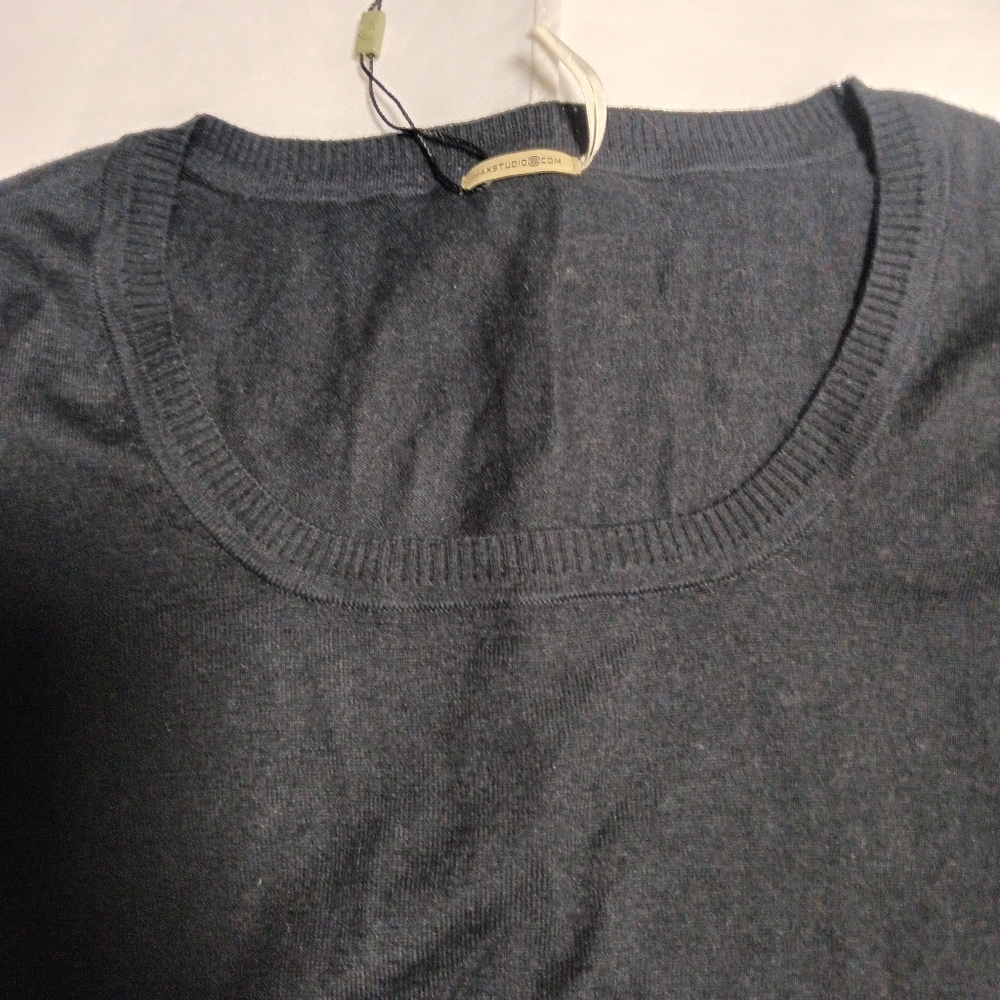 Max Studio Cashmere Cotton Blend Sweater Black